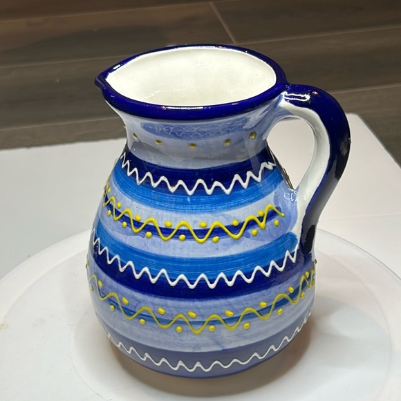 Hand Painted Pitcher Decor HNOS Pedraza Spain Pottery pitcher vase - Picture 3 of 13